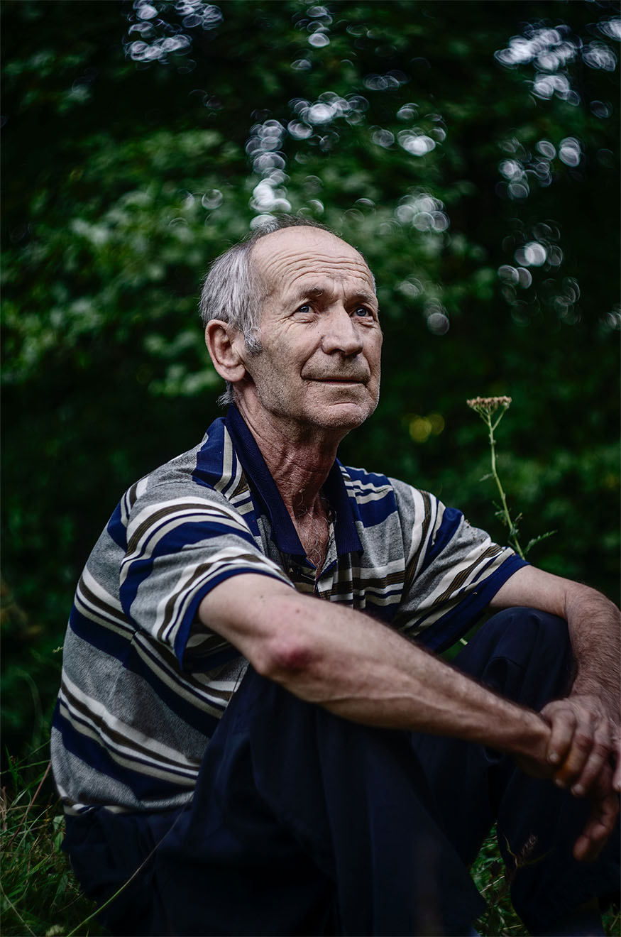 resident sitting in the garden
